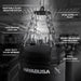 Hayabusa punching bag with features highlighted on a blurred gym background