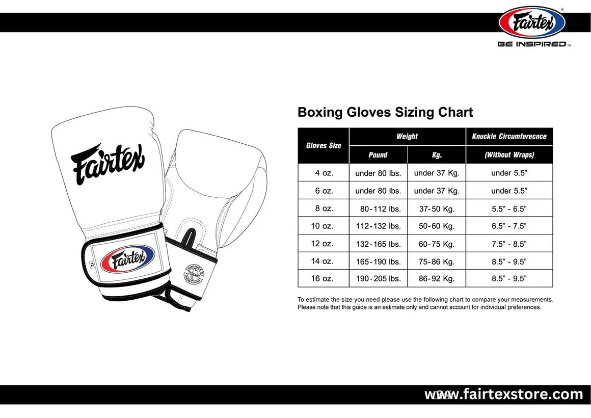 Fairtex Universal Gloves - BGV1 Breathable (Blue/White/Black)