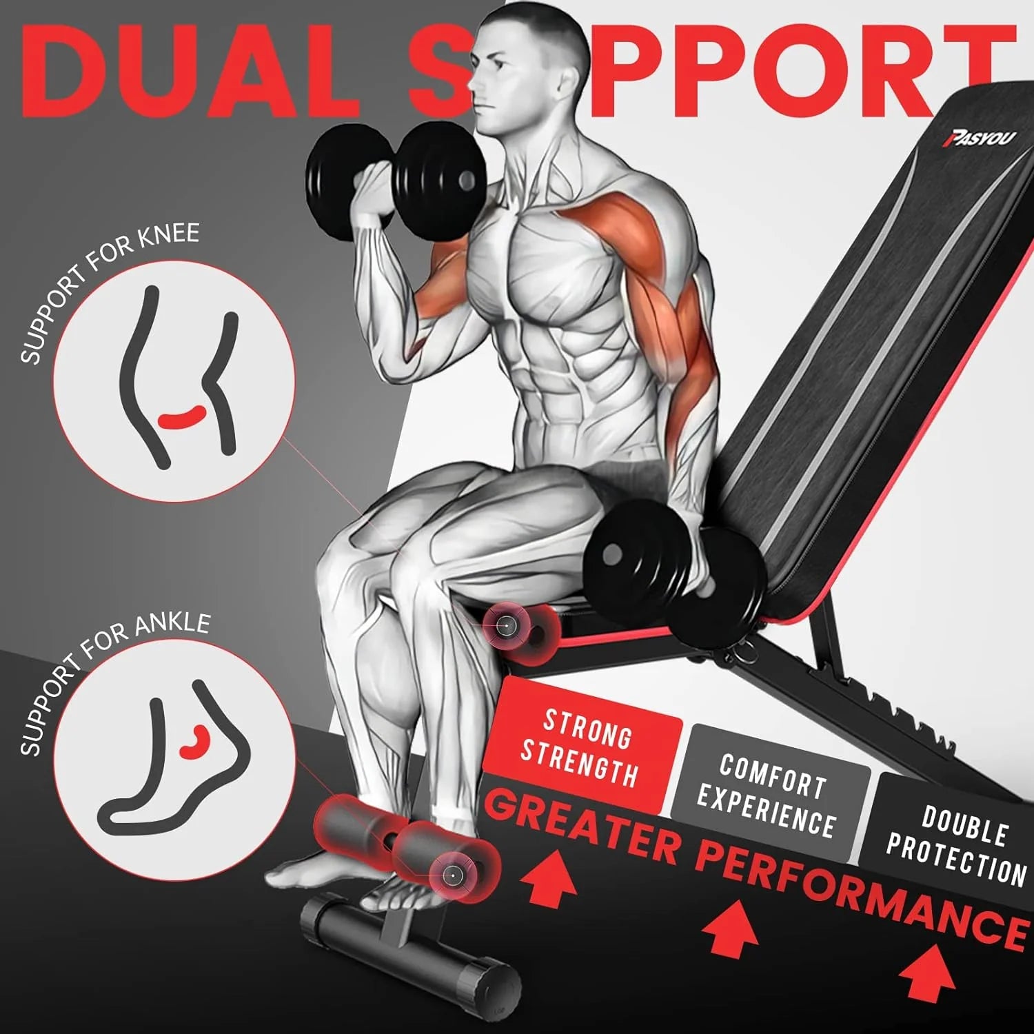 PASYOU Adjustable Weight Bench