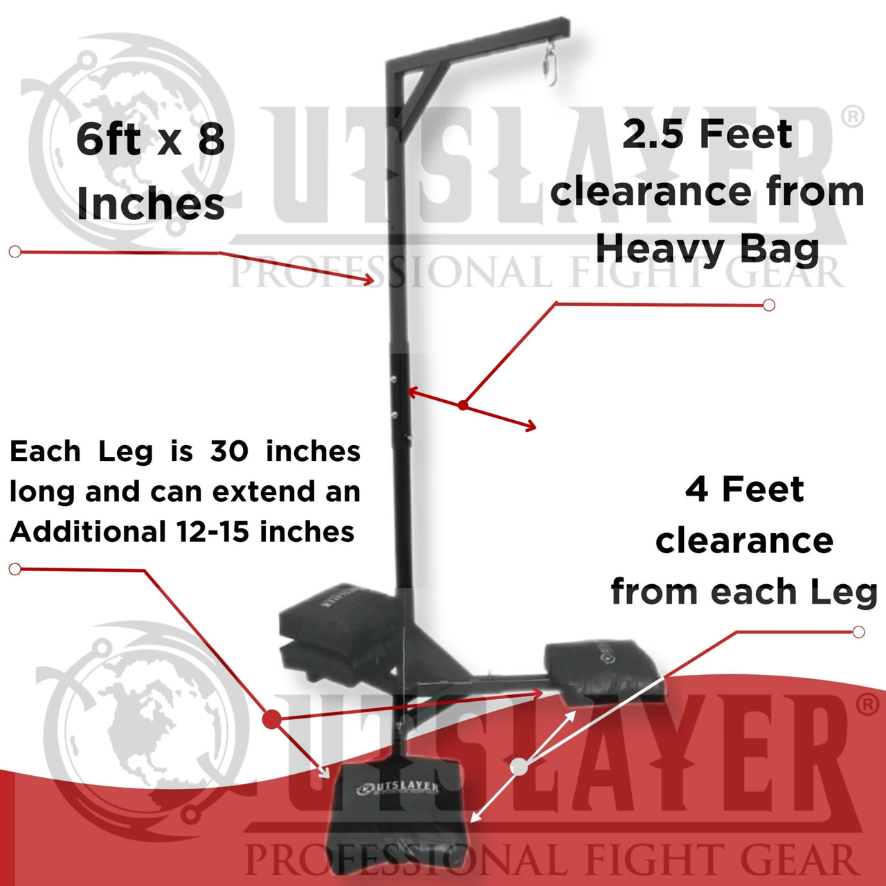 Outslayer Pro Boxing Bag Stand, 6'8"