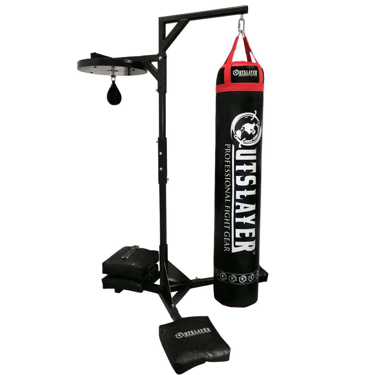 Outsayer punching bag and stand on a white background
