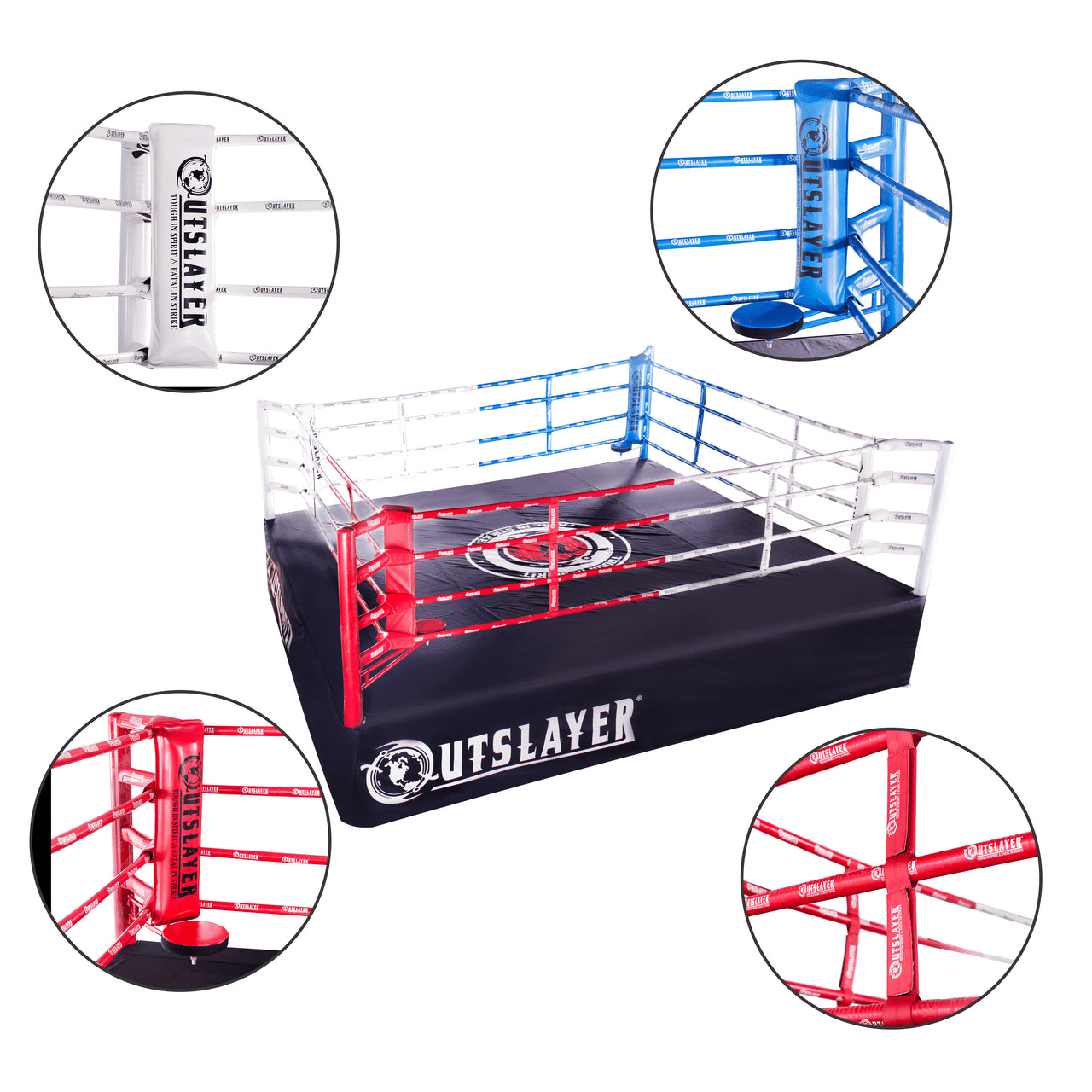 Outslayer Heavy Duty Deluxe Silent Boxing Ring, Elevated