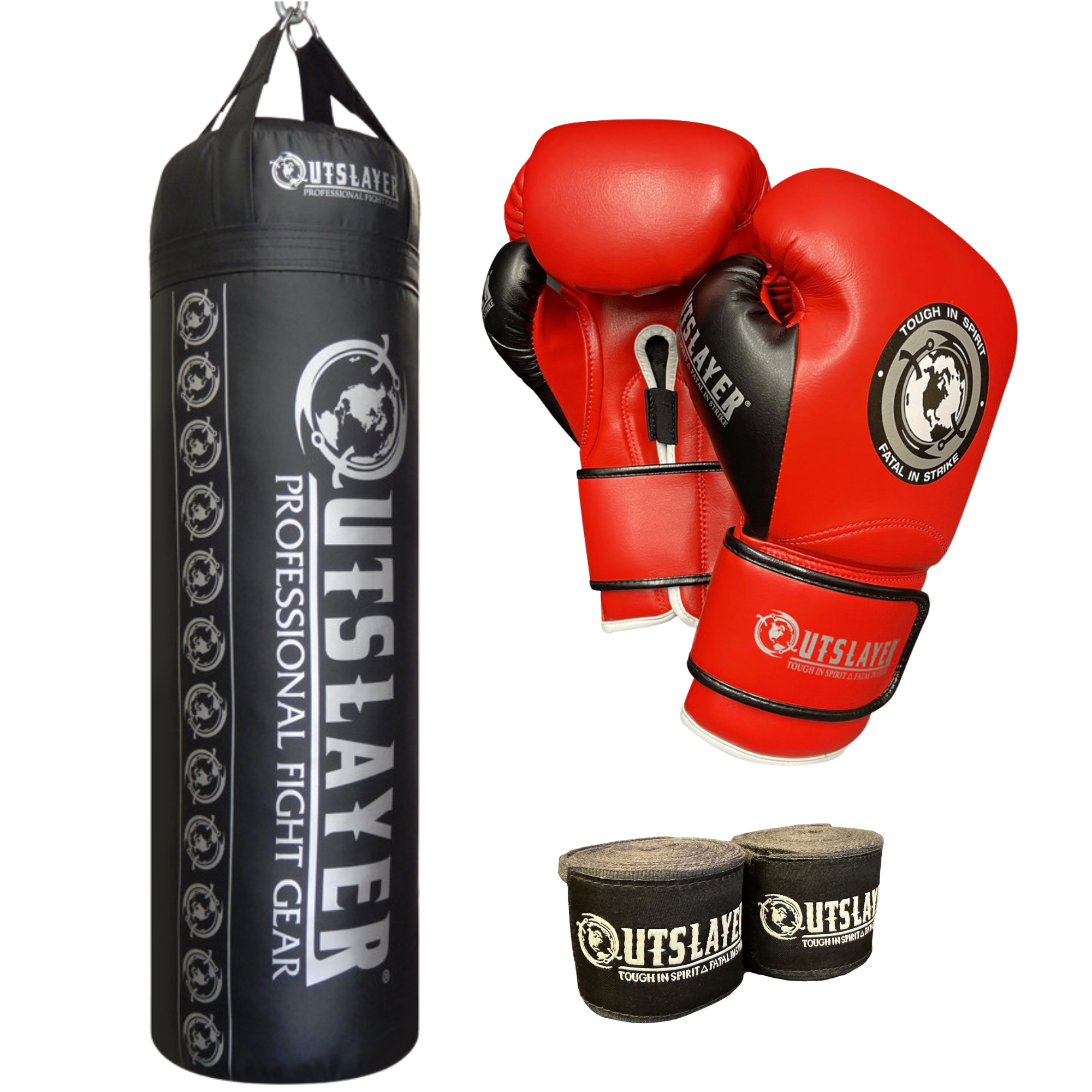 Outslayer Heavy Bag, ON1 Boxing Gloves & Hand Wraps Bundle