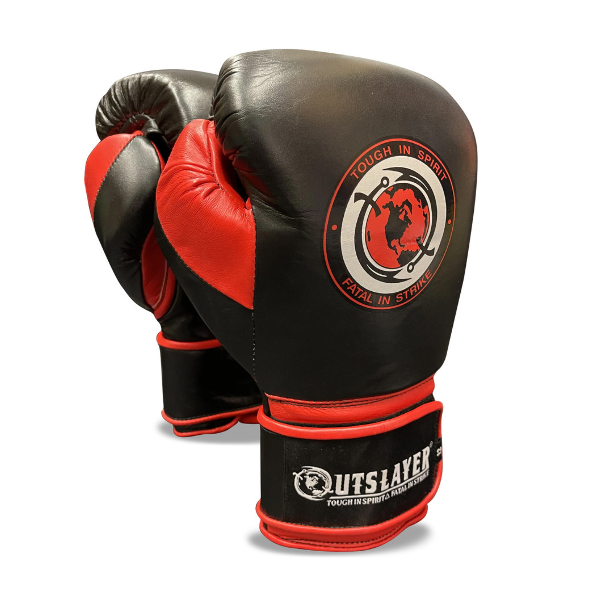Outslayer MX Style Hook and Loop Leather Boxing Gloves