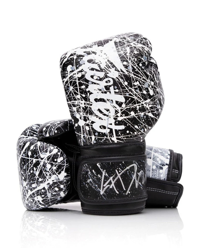 Fairtex BGV14 Microfiber Gloves - Art Collections - Black/White Painter