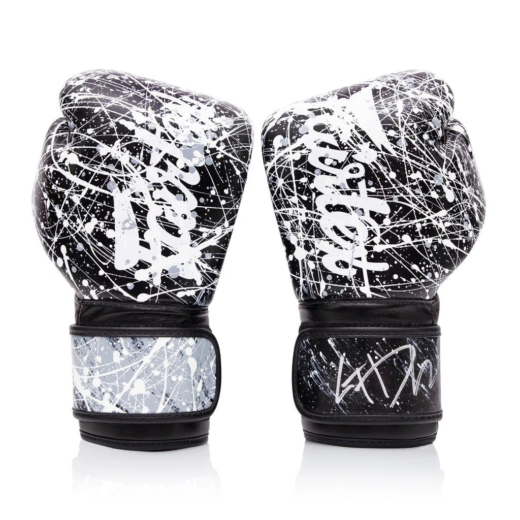 Fairtex BGV14 Microfiber Gloves - Art Collections - Black/White Painter