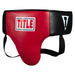 A red and black boxing headguard with a prominent 'TITLE CLASSIC' logo patch on the front, set against a plain white background.