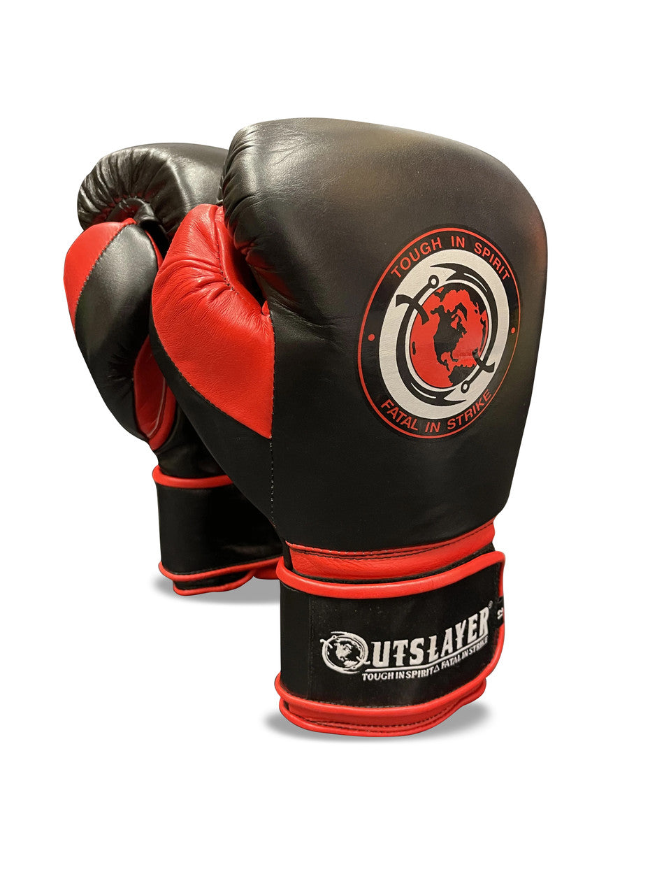 Outslayer MX Style Hook and Loop Leather Boxing Gloves