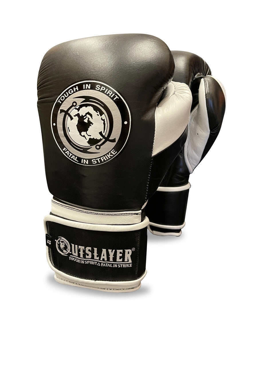 Outslayer MX Style Hook and Loop Leather Boxing Gloves