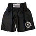 Black shorts with a logo on a white background