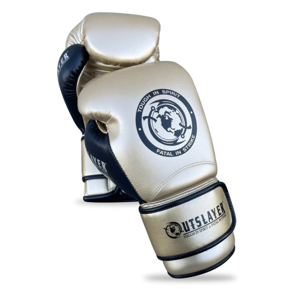 Boxing glove with visible branding on a white background