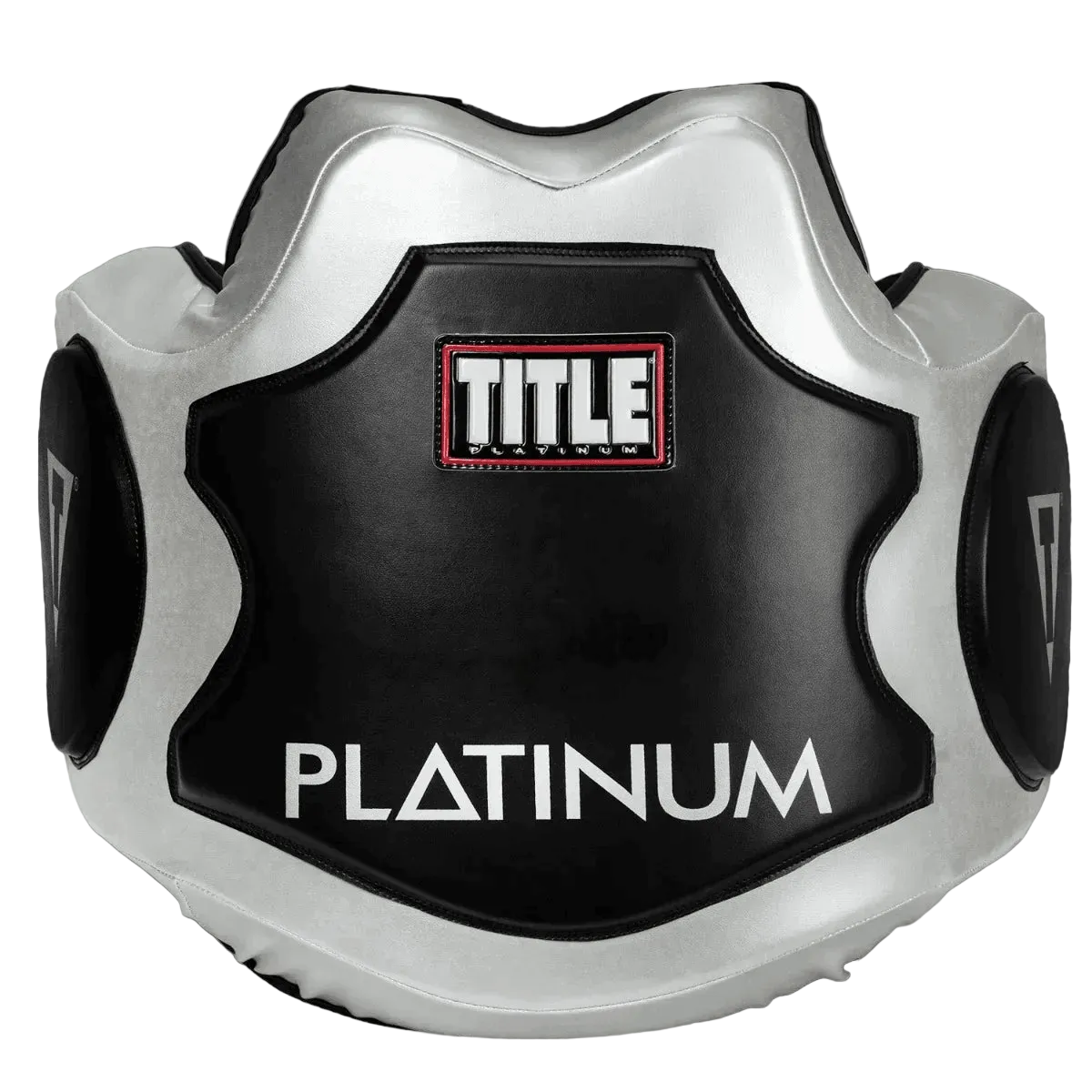 Title Platinum protective boxing gear on a black background