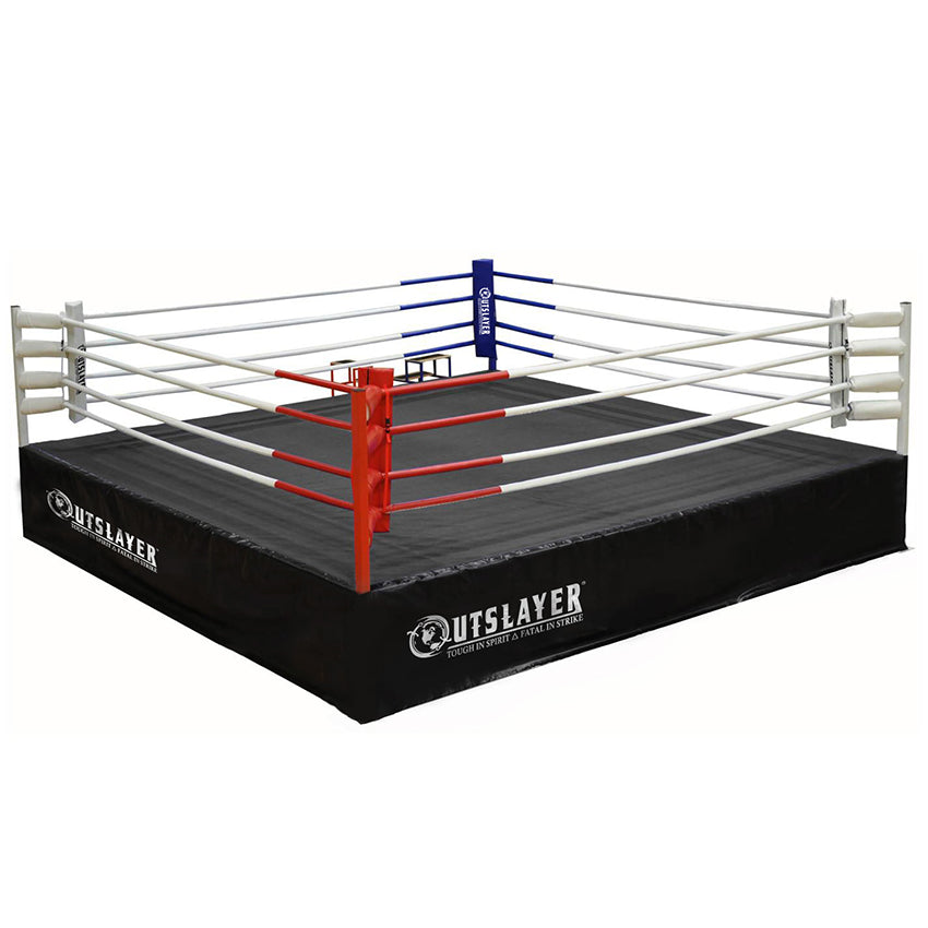 OUTSLAYER Professional Competition Elevated Drop-N-Lock Boxing Ring - COMPLETE- CALL SUPPORT 800-351-4097